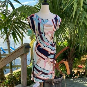 Diane Von Furstenberg Faux Wrap Botanical Della Dress Sz 4